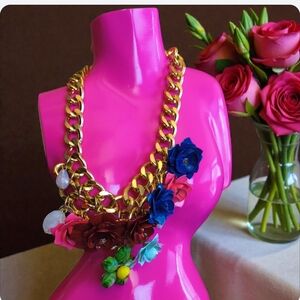 TALBOTS GoldtoneFloral Statement Necklace